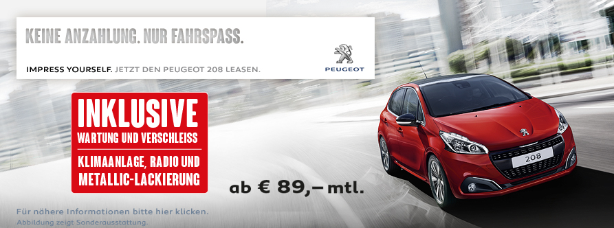 Peugeot 208 ab 89 € monatlich